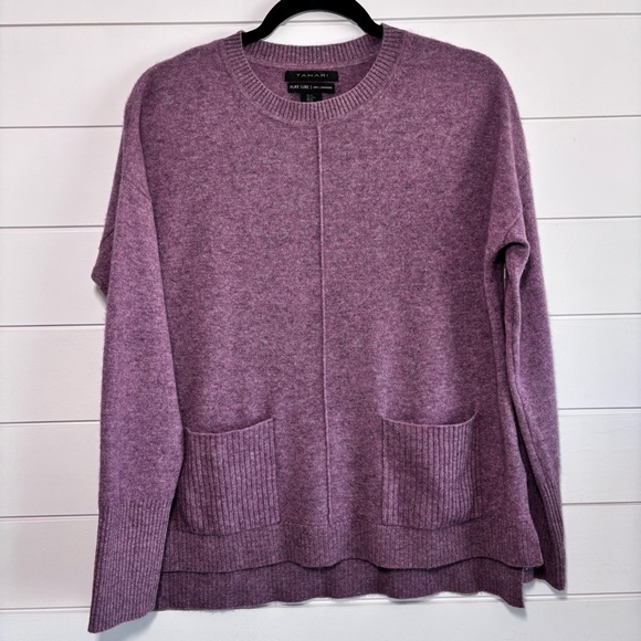 Tahari Sweaters - TAHARI Pure Luxe Cashmere Crew Neck Sweater Mauve Purple Size M
